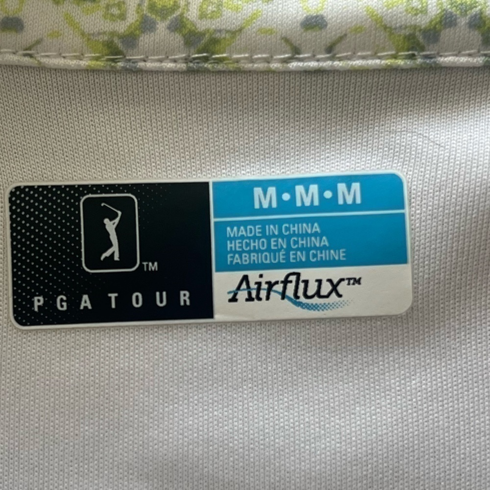 PGA Tour AirFlux Women’s Green and White Short Sleeve 1/4 Zip Golf Polo Size M - Picture 4 of 9